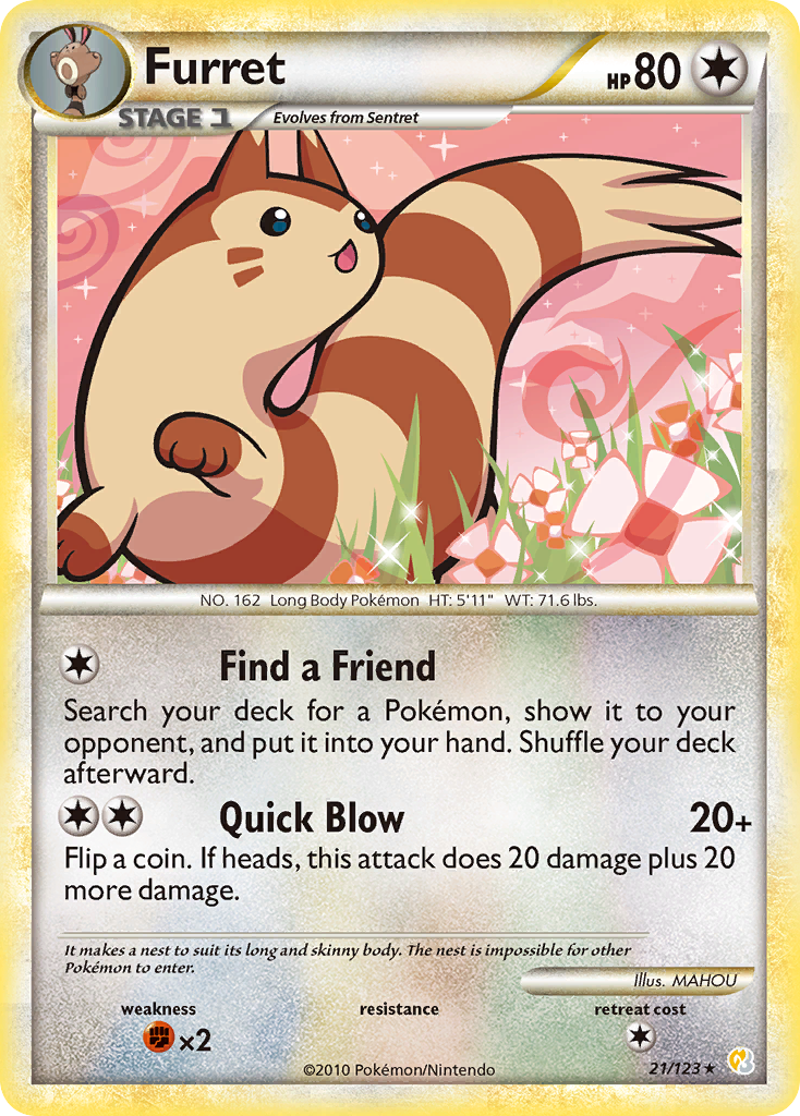 HeartGold SoulSilver Furret #21/123